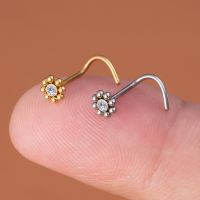 1pc Flower Nose Stud Piercing Surgical Steel Retainer Nariz Bone Ring Screw Nostril Stud for Women Men Trendy Body Jewelry 20G Body jewellery