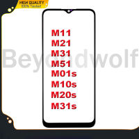 Beyondwolf กระจกด้านนอกหน้าจอด้านหน้าที่มีกาวโอก้าสำหรับ Samsung Galaxy M11 M21 M31 M51 M01s M10s M20s M31s หน้าจอ LCD แผ่นหน้าจอโทรศัพท์กระจกอะไหล่ซัมซุง Samsung Galaxy M11 M21 M31 M01s M31s M20s M10s