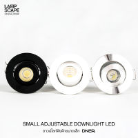 Lampscape โคม LED DNER ฝังฝ้า สีดำ ขาว เงิน 1/3W แสงเดย์ไลท์ แสงวอร์มไวท์