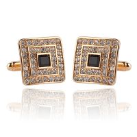 Luxury Men 39;s Cuff Links Rhinestone Crystal Business Lawyer Square Cufflinks Cuff Botton Fashion Men 39;s French Shirt Cufflinks