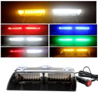 【LZ】♨✎♤  Carro de polícia LED Strobe Light vermelho azul branco Signal Lamps Flash Dash Emergência piscando pára-brisa de advertência 12V 16 LEDs