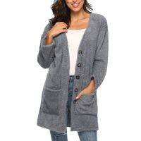 ❁✽ Thick Fleece Sweater Plash Cardigans Womens Pull Outerwear