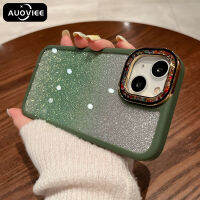 AUOVIEE เคสสีใสส่องแสงเป็นประกายวิบวับกลิตเตอร์ไล่ระดับสีเหลี่ยมสำหรับ iPhone 14 Pro Max 13Pro 12Pro 14Plus สุดหรูฝาหลังกันกระแทกอะคริลิค