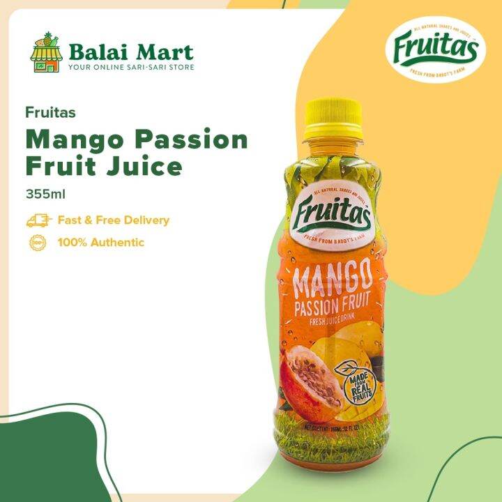 Fruitas Mango Passion Fruit Juice 355ml Ready to Drink Fresh Juice