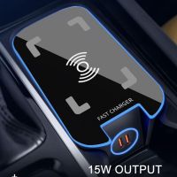 15W Car Wireless Charging Board For Volvo XC60 S60 V60 XC90 S90 V90 2015-2020 Cigarette Lighter Mobile Phone Fast Charger 12V