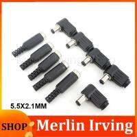 Merlin Irving Shop Right angle DC male female Power Connector Plug 5.5MM * 2.5MM / 2.1MM Jack Socket Adapter straight 90 Degree 5.5*2.5MM 5521