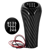 Carbon Fiber Manual Gear Shift Knob W/LED White Backlight Leather Shifter Lever for BMW E46 E90 E91 E92 X1 X3 X5