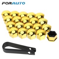 FORAUTO 20Pcs 17/19mm Car Wheel Nut Caps Protection Covers Caps Auto Hub Screw Cover Auto Trim Tyre Nut Bolt Exterior Decoration Nails  Screws Fastene