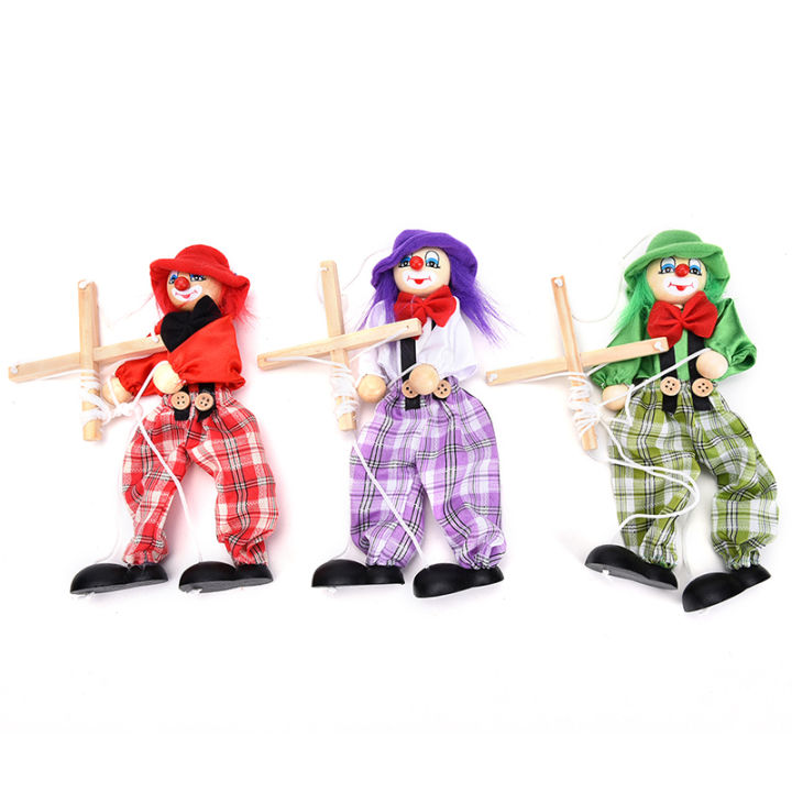 biese-hot-sale-1-pcs-pull-string-puppet-wooden-marionette-joint-activity-doll-clown-kids-toy