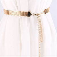 Gogirl Fashion Wave Metal Waist Chain Belt Gold Buckle Body Chain Dress Belt