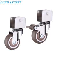 360 Degree Swivel Caster Wheels Crib Rubber Caster Wheels U-Bracket Caster With Brake No Noise Wheel For Crib Bookcase Cabinet