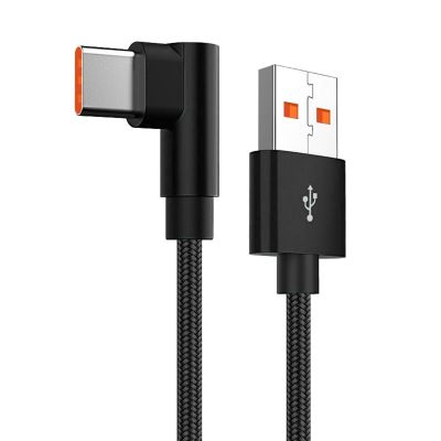 พิมพ์ C สาย Usb ข้อ90องศา Huawei C สำหรับข้อมูลที่รวดเร็วสายหักศอก Usb ถัก Xiaomi ไนลอนสายชาร์จ Samsung