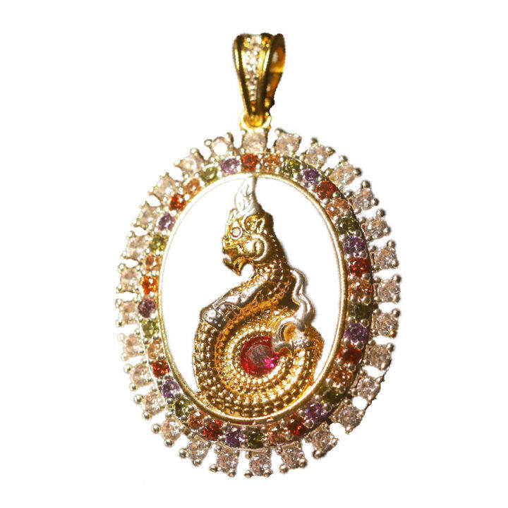 TV Direct JEWELRY จี้พญานาคล้อมพลอยคริสตัล (ทรงรูปไข่) Lazada.co.th