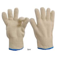 2 Pieces Polyester Cotton Microwave Oven Glove Nonslip Heats-resistant Reusable Replacement Home Kitchen Grill Gloves Mitt