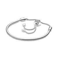 2020 new 100 925 Sterling Silver pan 1:1 spring heart-shaped heart statement adjustable Daisy strap DIY bracelet female