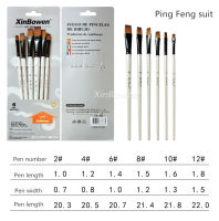 6 nylon wood wool watercolor handle paint brush sets learning DIY acrylic oil painting painting supplies