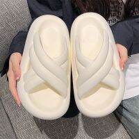 Thin Strips Thick-Soled Cross-Strap Sandals To Wear In Summer Internet Beach Slippers Ins