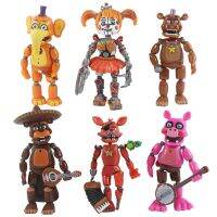 ตุ๊กตาโมเดลของเล่นหมีเฟร็ดดี้ Fazbear เกมการ์ตูนสำหรับเด็ก Freddy ห้าคืนหุ่นแอ็กชันพีวีซีมี Kado Ulang Tahun เบา