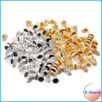 X-STARRY 150pcs ความสูง11มม. หมวกลูกปัดดอกไม้ โลหะผสมอัลลอยด์ หมวกลูกปัดทรงกรวยอัลลอย มีเสน่ห์มีเสน่ห์ ฝาครอบลูกปัดเว้นระยะลายดอกไม้ สาวๆ