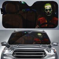 Car Front Windshield Sun Shade Joaquín-Phoenix Joker Driver 3D Print Accordion Folding Auto Sunshade for SUV Sun Visor Protector