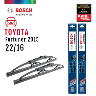 Bosch ใบปัดน้ำฝน Toyota New Fortuner ปี 2015 เป็นต้นไป ขนาด 22/16 นิ้ว รุ่น Advantage