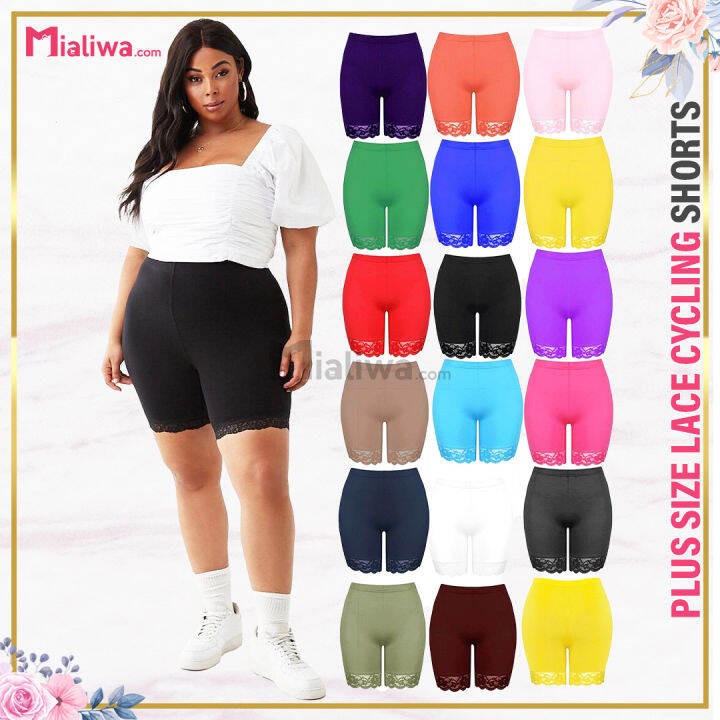 spandex plus size shorts