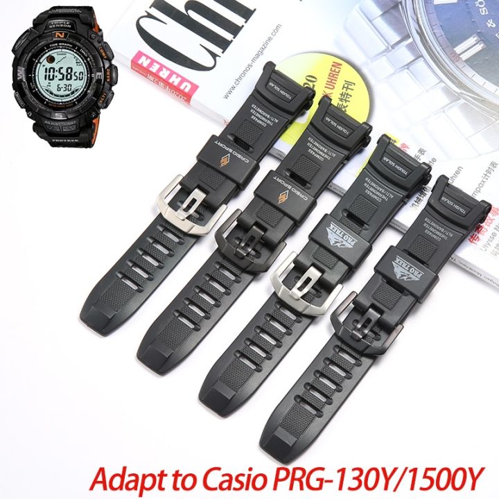 ยางเรซินนาฬิกา-casio-protrek-prg-130-prw1500-prg130-prw-1500ผู้ชาย-jam-tangan-tahan-air-olahraga-อุปกรณ์เสริมสายข้อมือสำหรับเปลี่ยน-carterfa
