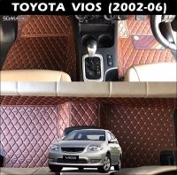 พรมปูพื้นรถยนต์ 6D TOYOTA VIOS (2002-06) พรม6D QX สวยงาม เข้ารูป เต็มคัน 3ชิ้น