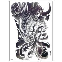 【YF】 Fake Tattoos for Women Koi Waterproof Temporary Tattoo Stickers Waves Carp Fish Japanese Festival Carnival Art Tatto Cute Tatoo