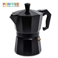 Coffee Maker Moka Pot Aluminum Stovetop Espresso Maker Classic Italian Cuban Coffee Percolator Stove Cappuccino Silver Black Red