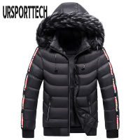 New Winter Jacket Men Parka Hooded Fur Collar Mens Warm Thicken Windproof Hat Parkas Jacket Fashion Casual Hoodies Outwear