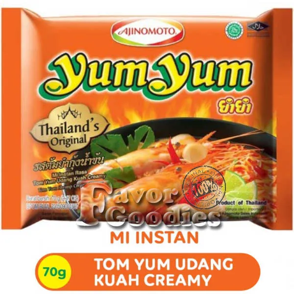 Ajinomoto Yum Yum Mie Instan Rasa Tom Yum Udang Kuah Creamy 70g