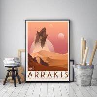 โปสเตอร์ Arrakis Dune-ภาพวาดผ้าใบเดินทางย้อนยุค-วิทยาศาสตร์นิยายคลาสสิกเครื่องเทศไอเดียของขวัญอวกาศสำหรับห้องนั่งเล่น