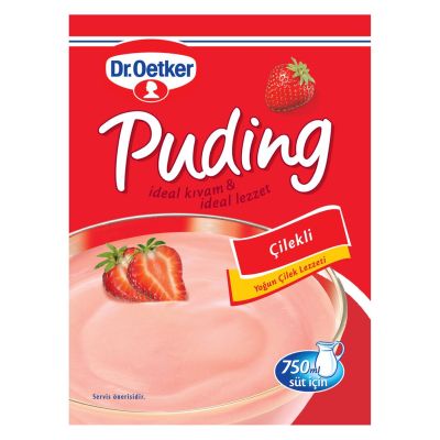 Turkish Foods🔹 ผงพุดดิ้ง pudding powder รส สตรอเบอร์รี่ strawberry ขนาด 120 กรัม สินค้าคุณภาพจากประเทศตุรกี