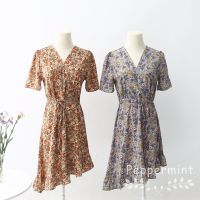 Womens Floral Bandage Style Short Sleeve Dress