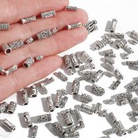 10-100pcs/lot Antique Plated Hollow Curved Tube Spacer Beads Charms Jewelry Making Necklace