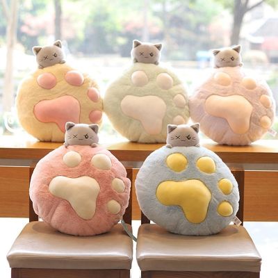 ☫❈⊕ little cat air conditioner with paws blanket 2-in-1 office nap pillow decorative cushion