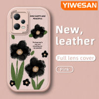 YIWESAN เคสสำหรับ Redmi Note 12เคสดีไซน์ใหม่ลายดอกไม้สุดสร้างสรรค์ซิลิโคนนิ่มเคสใส่โทรศัพท์หนังเคสมือถือกันกระแทกป้องกันการตกพร้อมเคสป้องกันกล้องคลุมทั้งหมดเลนส์