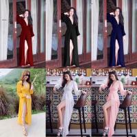 P8170 จั้มสูทแต่งคลุมคล้ายเดรส  A jumpsuit dressed like a dress