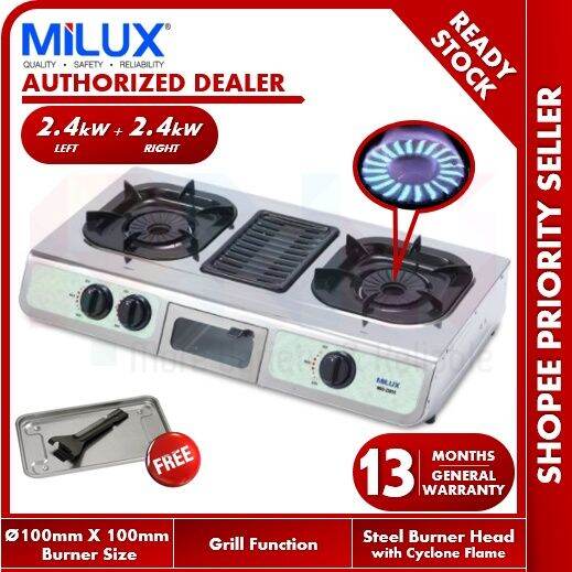 Milux Double Burner Gas Cooker / Stove with Grill Function MSS2501G (Successor Model for MRC