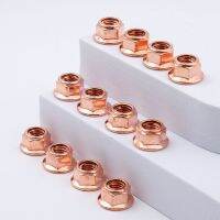 12Pcs M8 Copper Flashed Exhaust Manifold Nut 8mm Nuts High Temperature Nuts Nails Screws Fasteners