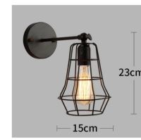 Retro cage wall lamp attic American iron black lampshade wall lamp doorman attic lighting lamp modern interior lighting wall lam