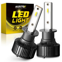 2ชิ้น AUXITO H1 LED 6000พันหลอดไฟหน้ารถสำหรับฟอร์ดโฟกัสเฟียสต้า C-MAX 2018 2017 2016 2015 2014ไฟหน้า LED H7 H4 9003 H11 H8