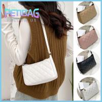 PETIBAG ผู้หญิง กระเป๋าผ้ากำมะหยี่ สีตัดกัน สายโซ่ กระเป๋าสี่เหลี่ยมปัก กระเป๋าสะพายข้าง กระเป๋าสะพายข้าง กระเป๋าถือผู้หญิง