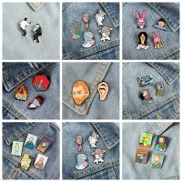 Cartoon Art Oil Painting Brush Starry Sun Moon Enamel Brooch Custom Genius Painter Van Gogh Badge Bag Pin Punk Jewelry Gift