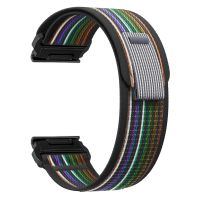 สายนาฬิกาห่วงไนลอน Velcro 22มม. 26มม. สายสำรองกีฬาแถบรัดพอดีเร็วสำหรับ Garmin APD S62 S60 Quaitx 7 7X 5 3