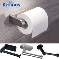 Stainless Steel Wall Toilet Paper Roll Holder Black Silver Self Adhesive Toilet Paper Holder for Bathroom Stick Wall Towel Rack Toilet Roll Holders