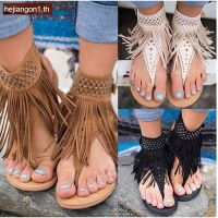 Womens Fashion Bohemian Sandals Flat Sandals Tassels Casual Summer Shoes