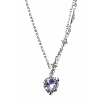 GIVA Sterling Silver Purple Heart Pendant with Link Chain for Womens and  Girls Rhodium Zircon Sterling Silver Pendant Price in India - Buy GIVA  Sterling Silver Purple Heart Pendant with Link Chain