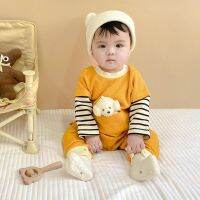 [COD] 2022 Korean version of ins baby clothes autumn jumpsuit female foreign style crawling hundred-day one-year-old